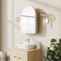 Hanah Home Armario de Baño Beige 50x45x12 cm con Espejo 70x60x2 cm Calidad Duradera